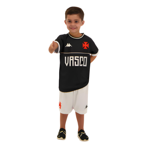 Kit Infantil Vasco Supporter 2023/24 Preto e Branco