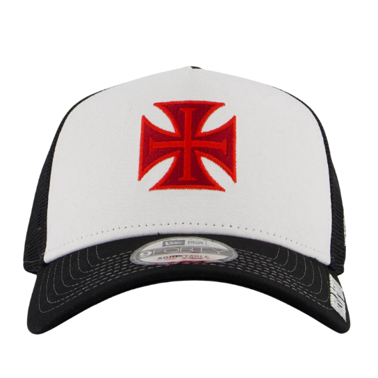 Boné New Era Vasco Trucker 940 Branco e Preto